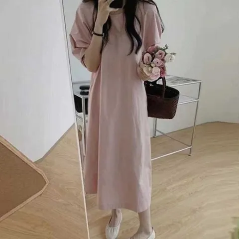 루즈핏 단색 원피스 AM-0265