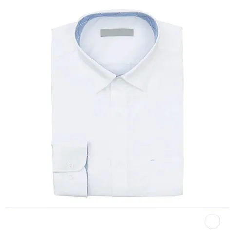 체크 카라 화이트 셔츠