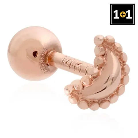 [미니아트] 1+1 14K 골드필드 핀 로즈문 피어싱 (한쪽판매)