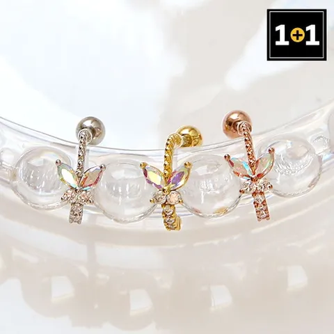 [미니아트] 1+1 패션 피어싱 나비의춤 3종 택1 (한쪽판매)