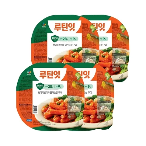 CJ 루틴잇 고단백저당 도시락 현미떡볶이 352g x4개