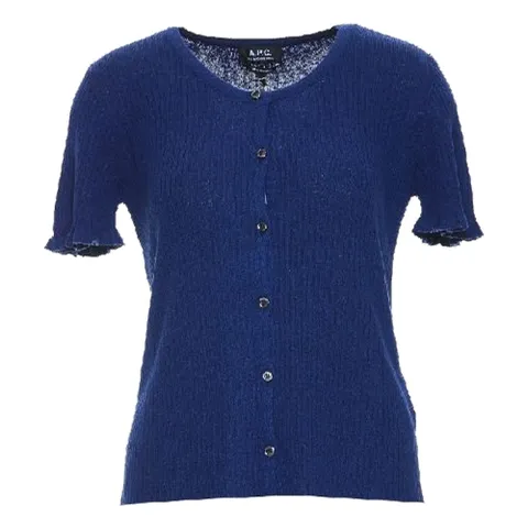 아페쎄 아리아 러플 슬리브 가디건 블루 / VIAJC-F23108-IAI