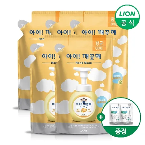 아이깨끗해 핸드워시 리필 200ml X 5개  +100ml 2개 랜덤증정