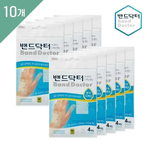 밴드닥터 드레싱 아쿠아 중형 10개 (40매)/일회용반창고
