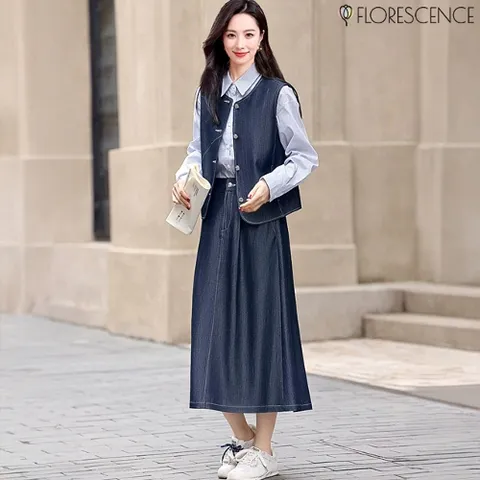 [플로레센스] 텐셀데님 베스트 상하세트