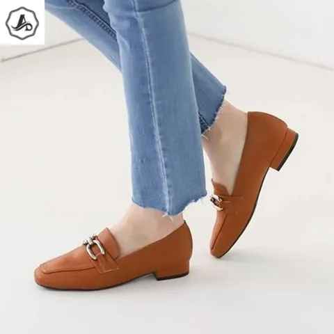 여성 로퍼 가을 캐주얼 출근 메탈 체인 사각코 국산