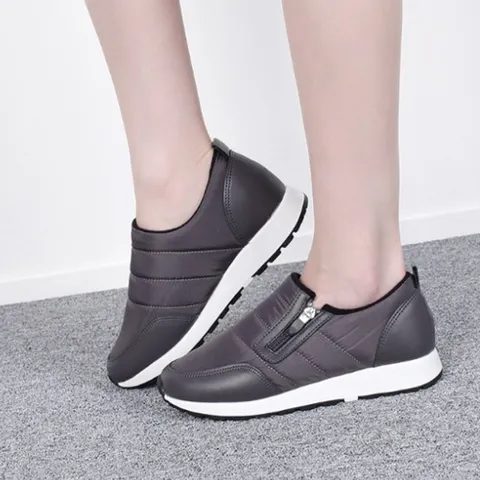 |KCS7724|패딩운동화 지퍼 키높이 방한 따뜻한 누빔 슬립온