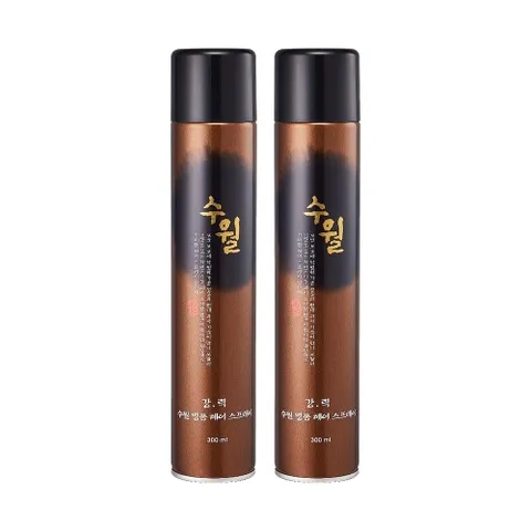 수월 헤어픽서 잔머리 앞머리 스타일 볼륨 강력 명품 헤어스프레이 300ml 2개