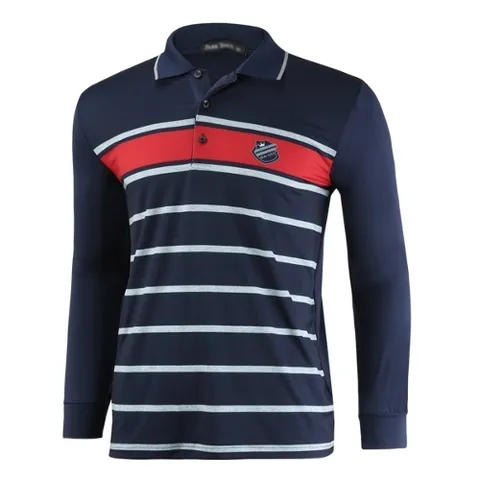 남성 스트라이프 골프 카라티 LM-KAAG-703-네이비