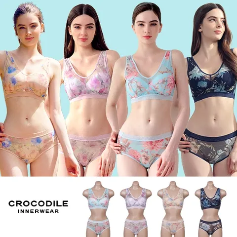 24NEW 크로커다일 몰드일체형 플라워 에어리핏 감탄브라 8종