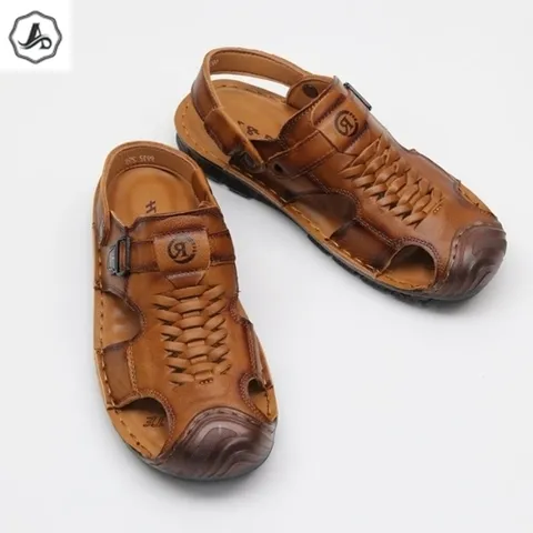 가죽 중년 남성 스트랩 쿠션 튼튼한 여름 샌들