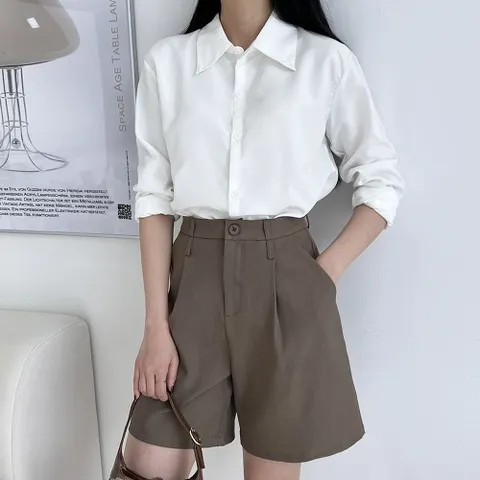 여성 버뮤다 핀턱 여름 반바지 슬랙스 벨트포함