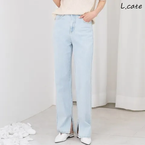 엘케이트 여성 청바지 LDM472 여자 와이드 절개 팬츠