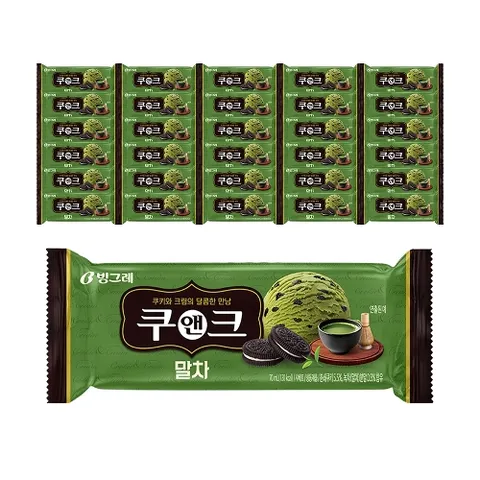 빙그레 쿠앤크 말차 30개 바 아이스크림