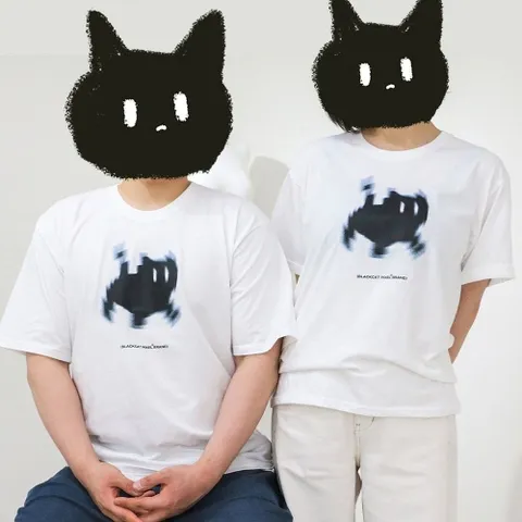 으아아 착시 고양이 티셔츠 반팔 티/3D 픽셀 프린팅