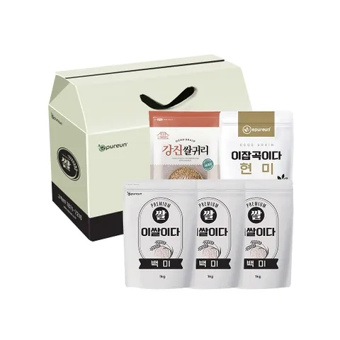 [이쌀이다] 백미1kgX3개+국산귀리1kg+국산현미1kg 선물세트