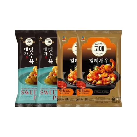 고메 대가 탕수육 390g x2개+바삭탱글한 칠리새우 300g x2개