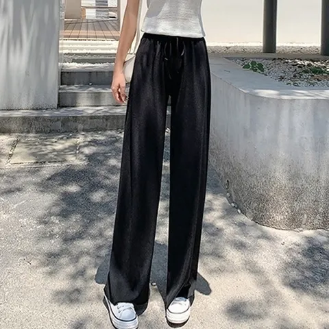 여성 통바지 슬림 스판 슬랙스 찰랑찰랑 밴딩팬츠