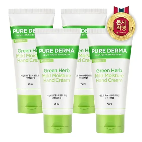 온더바디 퓨어더마 핸드크림 그린허브 75ml x 4개
