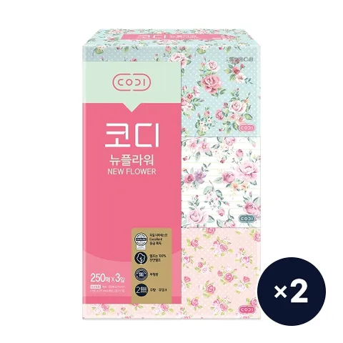코디 뉴플라워 250매x3입 2팩