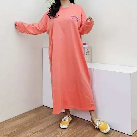 루즈핏 아메리카 롱원피스 ob24306