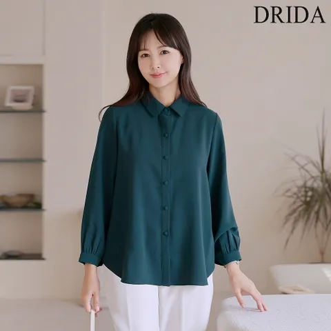 드리다 카라 빅사이즈 쉬폰 블라우스 빅사이즈