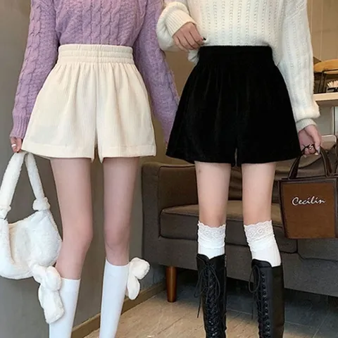 허리밴딩 하이웨스트 반바지 A라인 팬츠