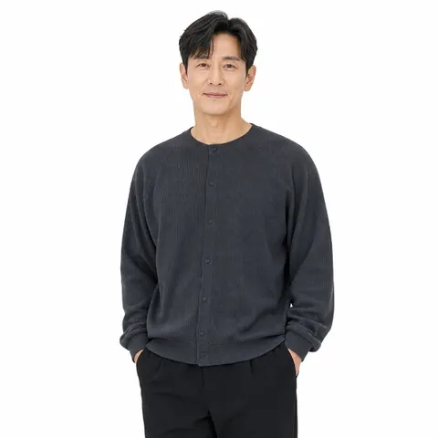 [파파브로] 남성 봄 리브 조직 단정한 핏 가디건 9MI-CA-NAGCA