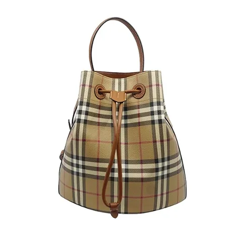 버버리 스몰 체크 버킷백 베이지 8100490