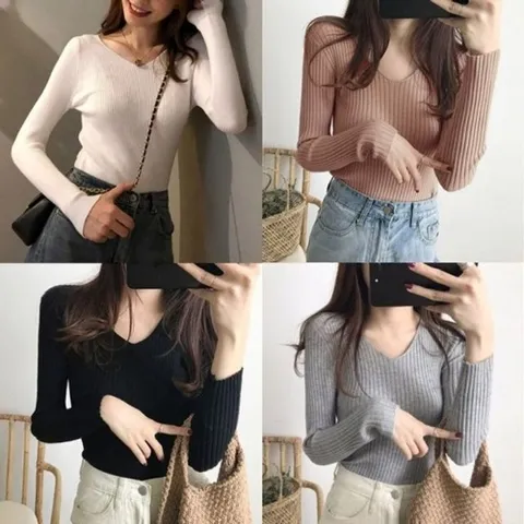 무지티 골지브이넥티셔츠 브이넥티 더하기 1271 스타