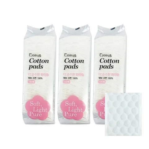 더순수한 화장솜 엠보코튼(100P)_비닐형-3개 화장솜 클렌징티슈 메이크업