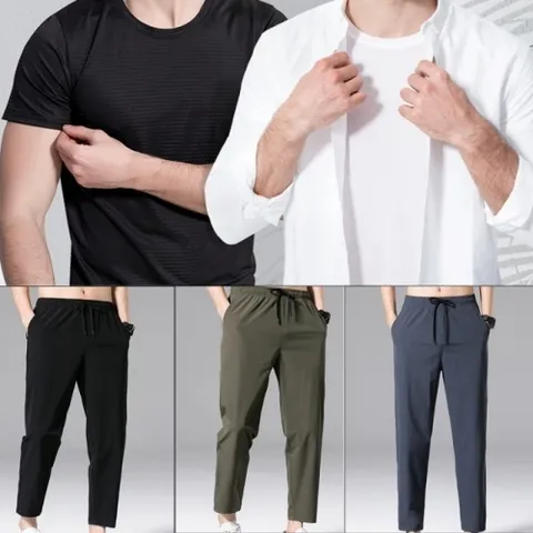 여름 메쉬반팔티2장(11) 스판슬랙스팬츠 캐주얼복 상하(세트구매가능)