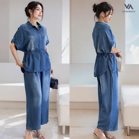 [비니브] 모조 데님 상하세트