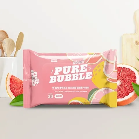 일체형 수세미 퓨어버블 세재 1개[30매입]+1개[30매입]