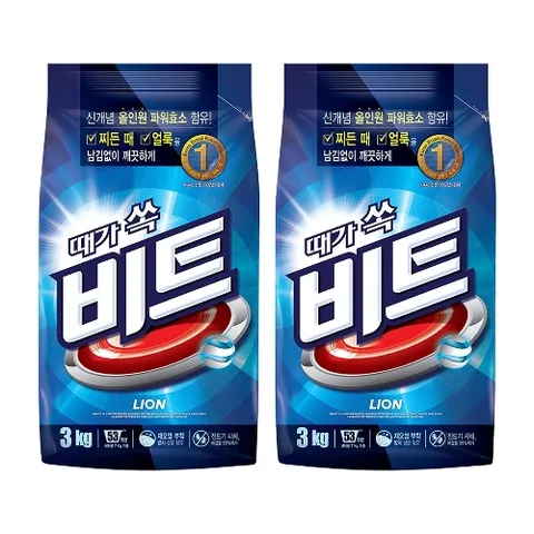 비트 분말 세탁세제 파우치 3kg 2개