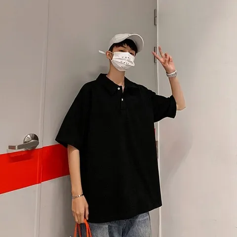 남자 클래식 무지 면 PK 반팔 티셔츠