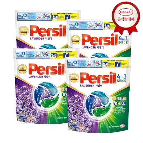 헨켈 캡슐세제 퍼실 디스크 컬러/라벤더 파우치 38개입 x 4개