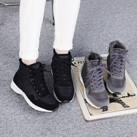 |KCS7619|패딩운동화 겨울 레이스업 퀼팅 방한 하이탑스니커즤