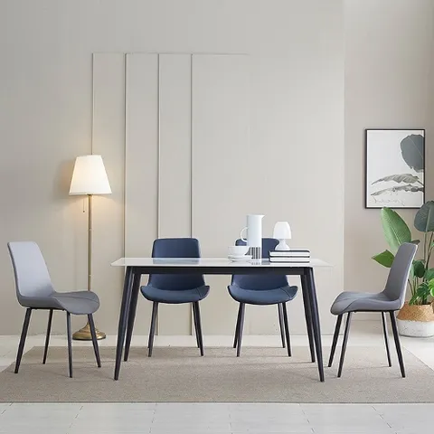 스퀘어 12T 통세라믹 1400 마블 테이블 식탁풀세트(라인체어) BJ5157R(착불)