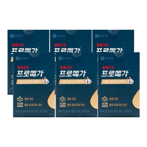 종근당건강 혈행건강 프로메가 식물성 알티지오메가3 744mg x 30캡슐 x 6박스 /An