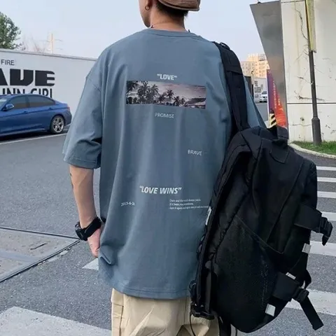 남자 여름 그래픽 프린팅 반팔 티셔츠 DMES-TSH-STS14446471