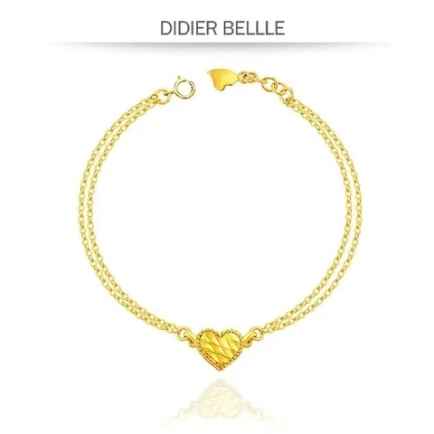 디디에벨라 24k 심플 하트 두줄 팔찌3.75g