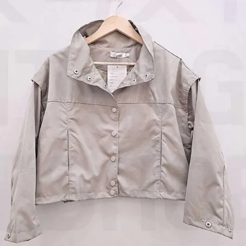 캐주얼 여성용 캐주얼 스트링 숏기장 아우터 봄 점퍼