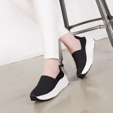 |CCS7C01|여성 여름 키높이 우븐 스니커즈 운동화