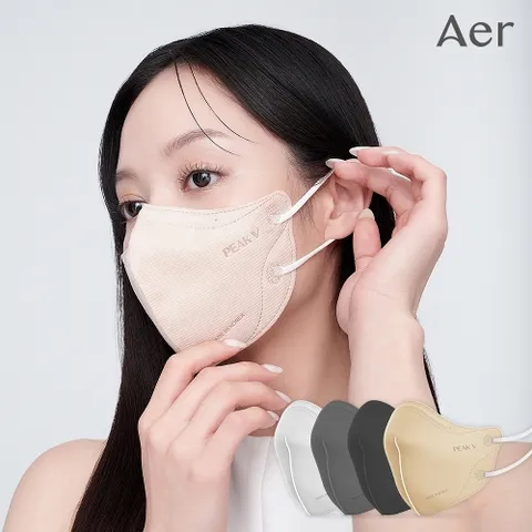 아에르 귀편한 새부리형 황사 비말차단 KF94 피크 브이라이트 마스크 50매 골라담기