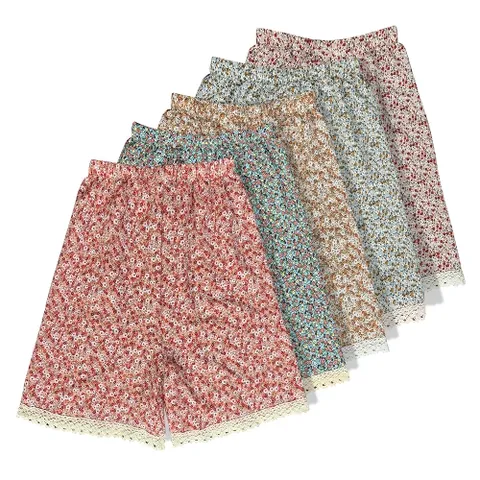 유니미스 여성 5부 여름 플라워 레이스 파자마 잠옷 반바지