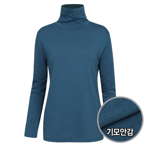 국산 여성 베이직 데일리 기모 스판 무지 폴라 티셔츠 DAI-WSH-0353