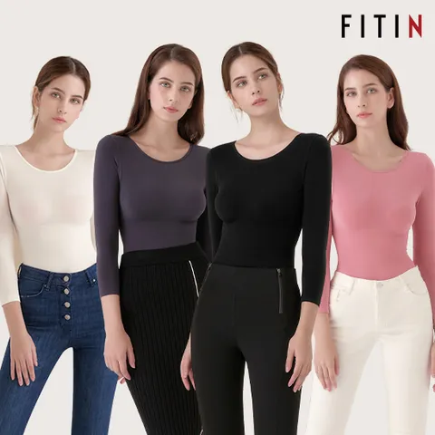 [피트인] 배쏙 긴팔 심리스 이너티셔츠 4종