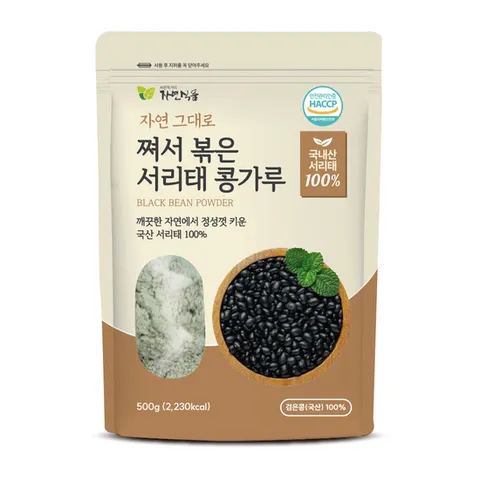 [자연식품] 자연그대로 쪄서 볶은 서리태 콩가루 500gx4팩
