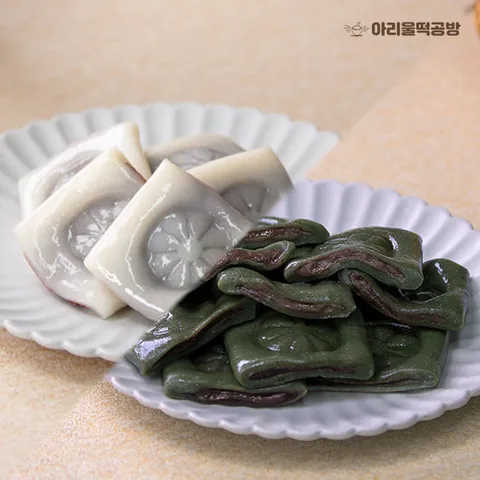 [아리울떡공방] 굳지않는 쑥 앙금절편 1kg+백미 앙금절편 1kg